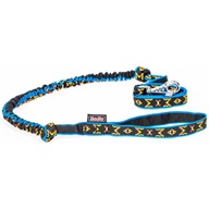 Vodítko nylon popruh s amortizérem-modrý okraj M-M 175-230 cm - Vodítka