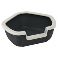 WC s okrajem rohové Dama, černá Ferplast 57,5x51,5x22cm - WC pro kočky a příslušenství