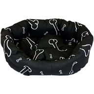Pelech Kost, 8hran, bavlna, černý, bílé kosti 45 cm