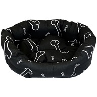 Pelech Kost, 8hran, bavlna, černý, bílé kosti 60 cm