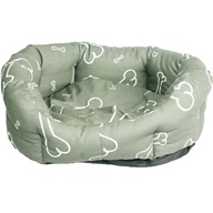 Pelech Kost, 8hran, bavlna, šedý, bílé kosti 45 cm - Pelíšky pro psy, pelechy, textilní boudy