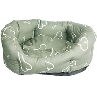 Pelech Kost, 8hran, bavlna, šedý, bílé kosti 85 cm - Pelíšky pro psy, pelech pro psa