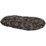 Polštář Kost, ovál, bavlna, černý, bílé kosti 100 cm - Pelíšky pro psy, pelechy, textilní boudy