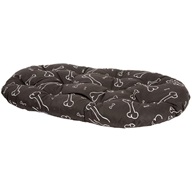 Polštář Kost, ovál, bavlna, černý, bílé kosti 120 cm - Pelíšky a polštáře pro psy
