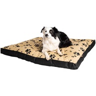 Matrace nylon Sucharda béžovo/černá tlapka 90 x 60 x 12 cm - Pelíšky pro psy, pelechy, textilní boudy