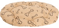 Polštář Kost, ovál, bavlna, béžový, černé kosti 60 cm