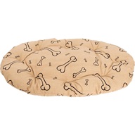 Polštář Kost, ovál, bavlna, béžový, černé kosti 120 cm - Pelíšky pro psy, pelechy, textilní boudy