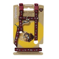 Postroj hlod.nylon s vodítkem,tlapky/mix b. Rosewood large - Výprodej