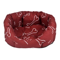 Pelech Kost, 8hran, bavlna, vínovo/bílý 70 cm - Pelíšky pro psy, pelech pro psa