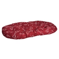 Polštář Kost, ovál, bavlna, vínový, bílé kosti 100 cm - Pelíšky pro psy, pelechy, textilní boudy