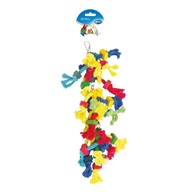 Hračka pták dřevo/bavlna - kostky a uzlíky Duvo+ 38 cm - Výprodej