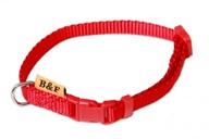 Obojek puppy nylon rozlišovací - červený BAFPET 1,00 x 20-35 cm - Výprodej