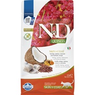 N&D QUINOA Cat Skin & Coat Herring Adult 300 g - Granule pro kočky, krmivo pro kočky