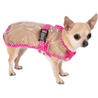 Obleček-Pláštěnka Rambo, průhledná, malinová 24 cm - Oblečky pro psy: vesty, bundy, kombinézy