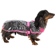Obleček-Pláštěnka Rambo, průhledná, malinová 24 cm - Oblečky pro psy: vesty, bundy, kombinézy