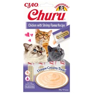 Inaba Churu cat snack Kuře s krevetovou příchutí 4x 14g