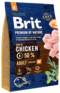 Brit Premium by Nature Adult M 3 kg - Granule pro psy