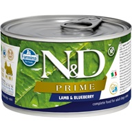 N&D PRIME Dog konz. Lamb & Blueberry Mini 140 g - Konzervy pro psy