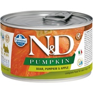 N&D PUMPKIN Dog konz. Wild Boar, Pumpkin & Apple Mini 140 g - Konzervy pro psy