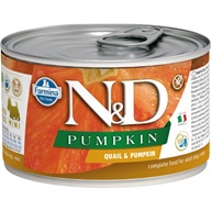 N&D PUMPKIN Dog konz. Quail & Pumpkin Mini 140 g - Konzervy pro psy