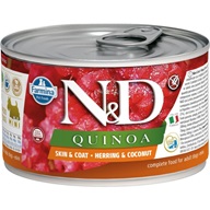 N&D QUINOA Dog konz. Herring & Coconut Mini 140 g - Konzervy pro psy