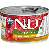 N&D QUINOA Dog konz. Quail & Coconut Mini 140 g - Konzervy pro psy