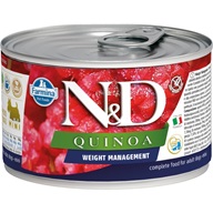 N&D QUINOA Dog konz. Weight Management Lamb & Broccoli Mini 140 g - Konzervy pro psy