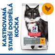 Hill's Science Plan Feline Mature Adult 7+ Sterilised Chicken 3 kg - Granule pro kočky, krmivo pro kočky
