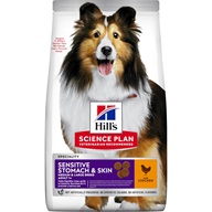 Hill's Science Plan Canine Adult Sensitive Stomach & Skin Medium Chicken 14 kg - Granule pro psy Hill’s