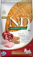 N&D Low Grain Light Mini Chicken & Pomegranate 2,5 kg - Granule pro psy