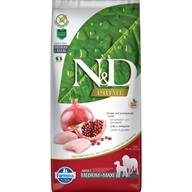 N&D PRIME Dog GF Chicken & Pomegranate Puppy Medium & Maxi 12 kg - Granule pro psy