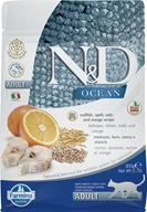 N&D OCEAN Cat LG Cod, Spelt, Oats & Orange Adult 300 g - Granule pro kočky, krmivo pro kočky
