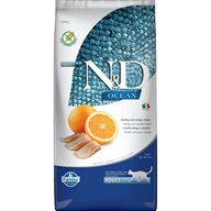 N&D OCEAN Grain Free Adult Herring & Orange 10 kg - Granule pro kočky, krmivo pro kočky