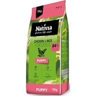 Nativia Puppy Chicken & Rice 15 kg  - Granule pro štěňata