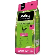 Nativia Dog Junior Maxi Chicken & Rice 15 kg  - Granule pro štěňata