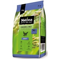Nativia Dog Adult Chicken & Rice 3 kg  - Granule pro psy