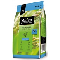 Nativia Dog Adult Mini Duck & Rice 3 kg  - Granule pro psy