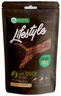 Nature's Protection Cat Snack Lifestyle měkké kachní proužky 75 g - Výprodej