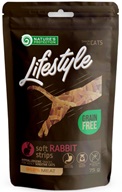 Nature's Protection Cat Snack Lifestyle měkké králičí proužky 75 g - Výprodej