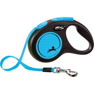 Flexi New Neon S pásek 5 m modré 15 kg - Vodítka navíjecí