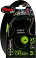 Flexi Black Design XS lanko 3 m zelené 8 kg - Postroje a vodítka