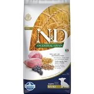 N&D ANCESTRAL GRAIN Dog LG Lamb, Spelt, Oats & Blueberry Puppy Mini 7 kg - Granule pro psy