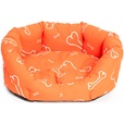 Pelech Kost, 8hran, bavlna, oranžový, bílé kosti 85 cm - Pelíšky pro psy, pelechy, textilní boudy