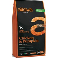 ALLEVA NATURAL Dog Dry Adult Chicken&Pumpkin Medium 2kg - Granule pro psy