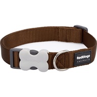 Red Dingo obojek jednobarevný hnědý 12mmx20-32cm  - Obojky a příslušenství