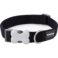 Red Dingo obojek jednobarevný černý 25mmx41-63cm - Obojky a příslušenství