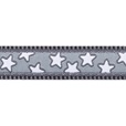 Red Dingo obojek Stars White on Grey 15mmx24-37cm  - Výprodej