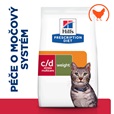 Hill's Prescription Diet Feline c/d Urinary Stress + Metabolic 3kg - Granule pro kočky, krmivo pro kočky