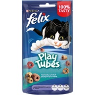 Felix snack cat -Play Tubes příchuť pečená ryba,krevety 50 g - Pamlsky pro kočky