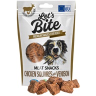 Let´s Bite Meat Snacks Chicken Squares with Venison 80 g - Pamlsky pro psy